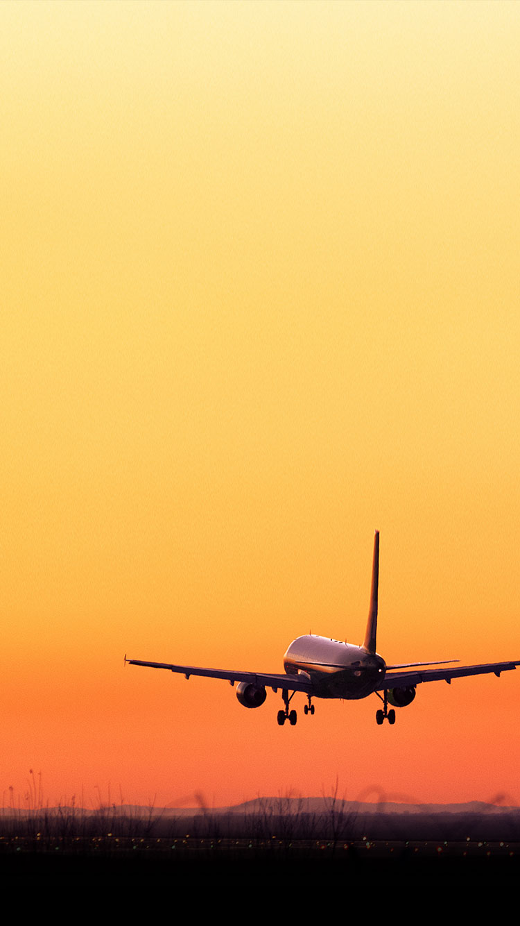 Image of an airplane landing or taking off